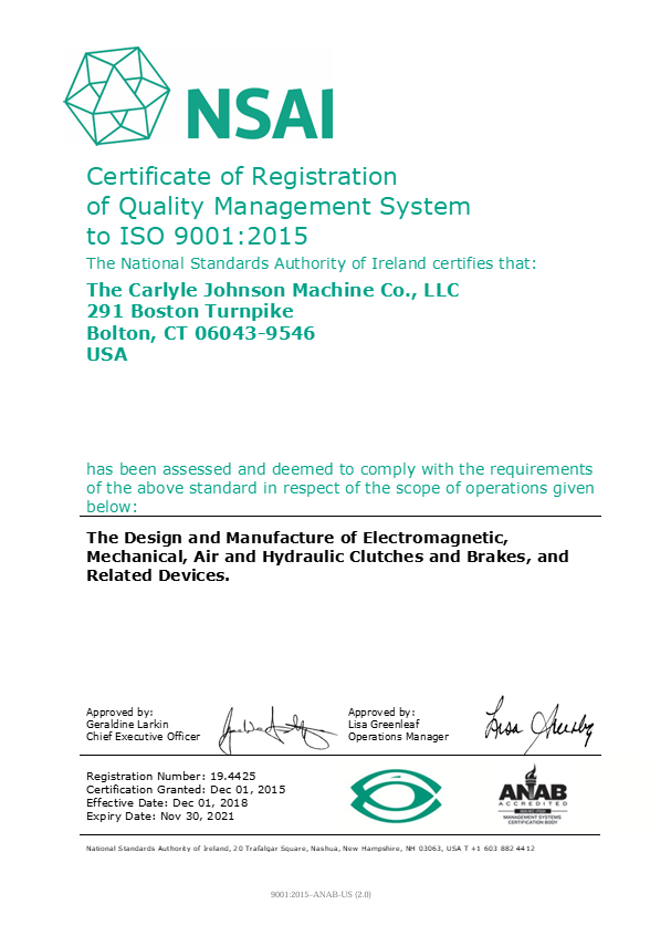 CJMCO ISO Certificate