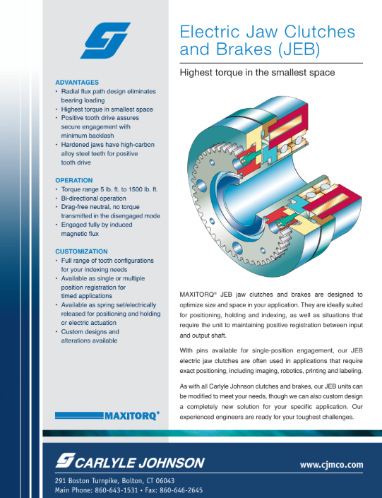 Electric or Electromagnetic Jaw Brakes (JEB)